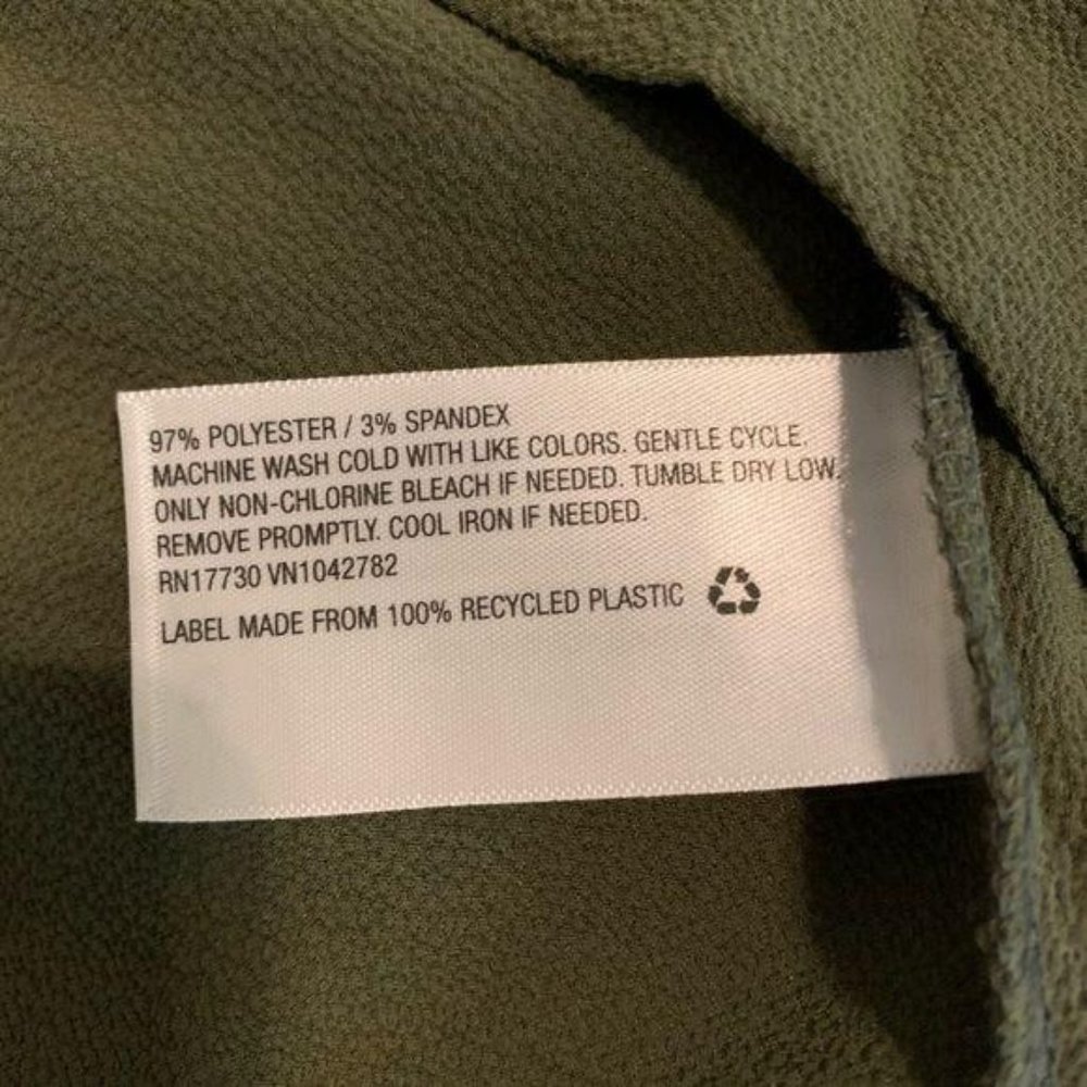 Prologue Olive Green Vneck Long Sleeve Blouse - Picture 8 of 8